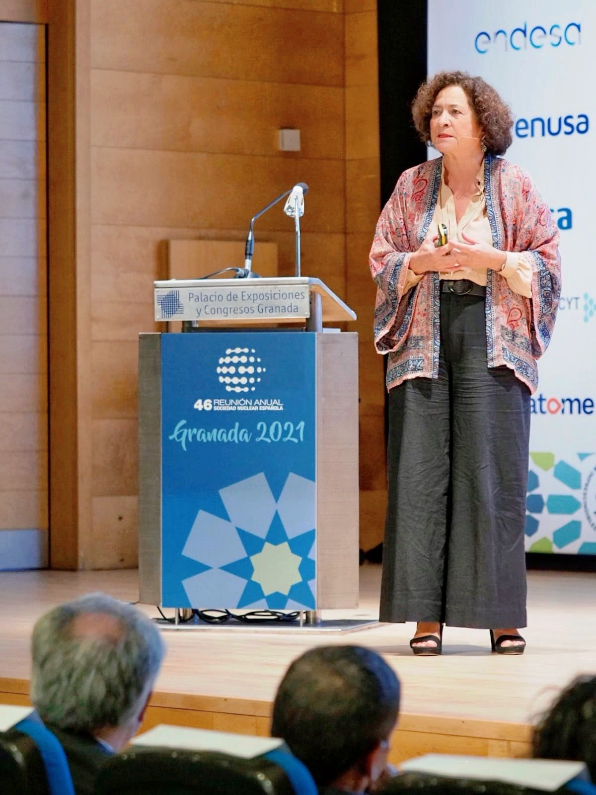 intervención de Pilar Aranda durante la 46 Reunión Anual de la Sociedad Nuclear Española (SNE)
