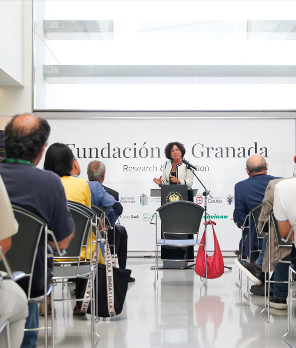 Pilar Aranda, rectora de la Universidad de Granadas, en la presentación de la Fundación AI Granada