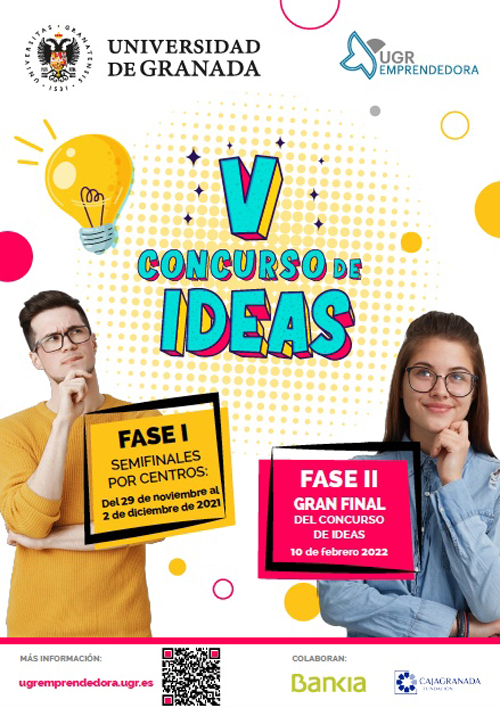 V concurso UGR emprendora Cartel V Concurso ideas emprendedoras